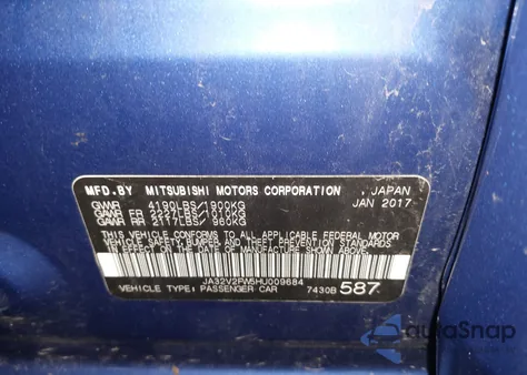 2017 Mitsubishi Lancer Se из США, поврежденный, VIN JA32V2FW5HU009684